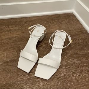 Zara White Strappy Heels